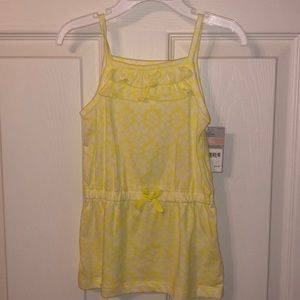 NWT! Toddler Girls, Carter’s, Yellow & White Tunic Length Tank Top, Size 2T